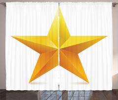 Single Yellow Ombre Star Curtain