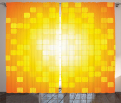 Retro Pixel Art Squares Curtain