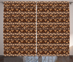 Primitive Motif Earthy Tone Curtain