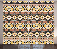 Mexican Lines and Triangles Curtain