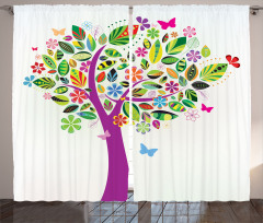 Flower Butterflies Curtain