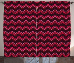 Ethnic Chevrons in Warm Tones Curtain