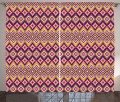 Native Pattern Rhombus Like Curtain