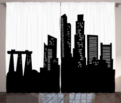 Urban Buildings Scene Curtain