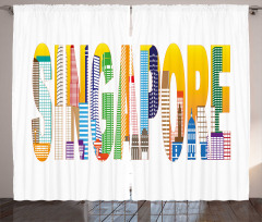 Vibrant Lettering Design Curtain