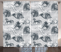 Horse Royal Animal Retro Curtain