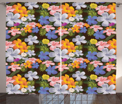 Colorful Various Flowers Curtain