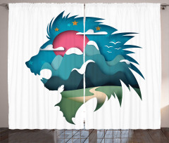 Creative Landscape Animal Curtain