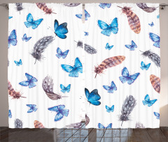 Feathers and Butterfly Curtain