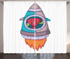 Creature in a Space Rocket Curtain