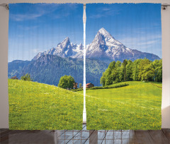 Alps with Meadow Flora Curtain