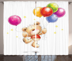 Teddy Bear with Baloon Curtain
