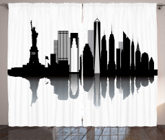 Monotone Style Monuments Curtain