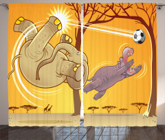 Elephant and Hippo Ball Curtain