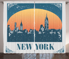 New York City at Sunset Curtain