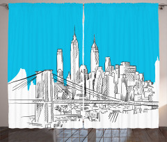 Pencil Drawn Brooklyn Curtain