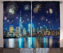 New Year Night Fireworks Curtain