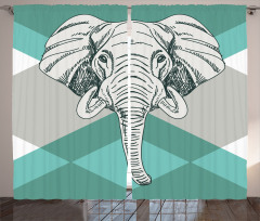 Minimalist Boho Elephant Curtain