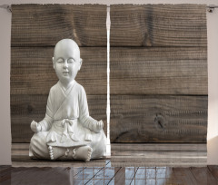 Meditating Asian Baby Curtain