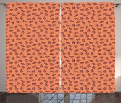 Pieces of Fish Meat Graphic Curtain