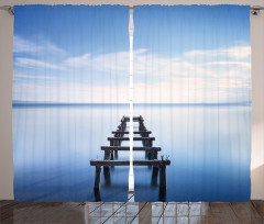 Old Jetty Blue Sky Curtain