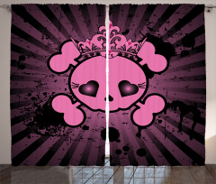 Skull Grunge Pop Art Curtain