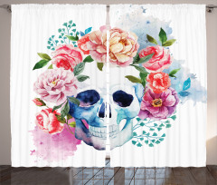 Floral Colorful Skeleton Curtain