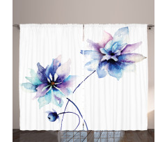 Retro Flowers Curtain