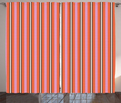 Rhythmic Stripes Pattern Curtain