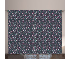 Spring Style Flowers Print Curtain