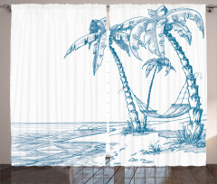 Palm Trees at Beach Curtain