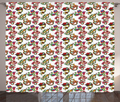 Flowers and Snakes Ornaments Curtain