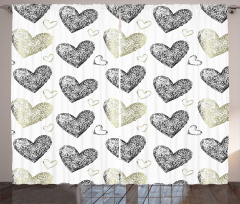 Sketched Hearts Curtain