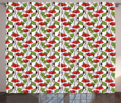 Close up View of Poppies Curtain