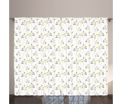 Simple Spring Tone Flowers Curtain