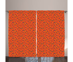 Vibrant Tones Poppy Flowers Curtain