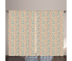 Blossoming Rose Flowers Art Curtain