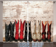 Rustic Wild West Boots Curtain