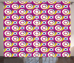 Colorful Hip Circles Swirls Curtain