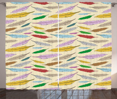 Bohemian Feathers Pattern Curtain