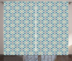Diagonal Squares Geometric Curtain