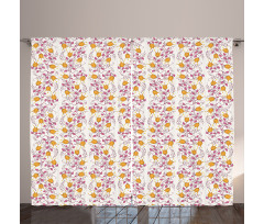 Summer Flowers and Branches Curtain