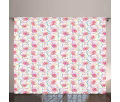 Top View Colorful Flowers Curtain