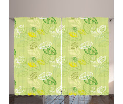 Repeated Leaf Design Art Curtain