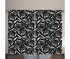 Abstract Art Rose Flowers Curtain