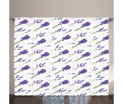 Repeated Lavender Bouquets Curtain