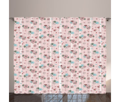 Exotic Colorful Flowers Art Curtain