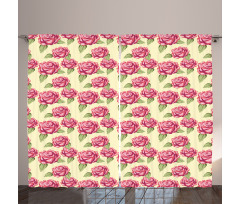 Romantic Concept Soft Flowers Curtain