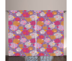 Blooming Flowers and Hearts Curtain