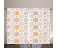 Retro Flower Assembled Curtain